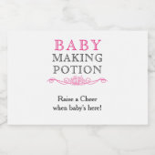 Baby Making Potion Baby Dusche Gefallen Pink Mini Alkoholflaschenetikett (Einzelnes Label)