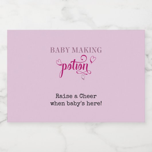 Baby Making Potion Baby Dusche Gefallen Pink Mini Alkoholflaschenetikett (Einzelnes Label)