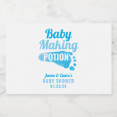 Baby Making Potion Blue Footprint Dusche Vielen Da Alkoholflaschenetikett (Einzelnes Label)