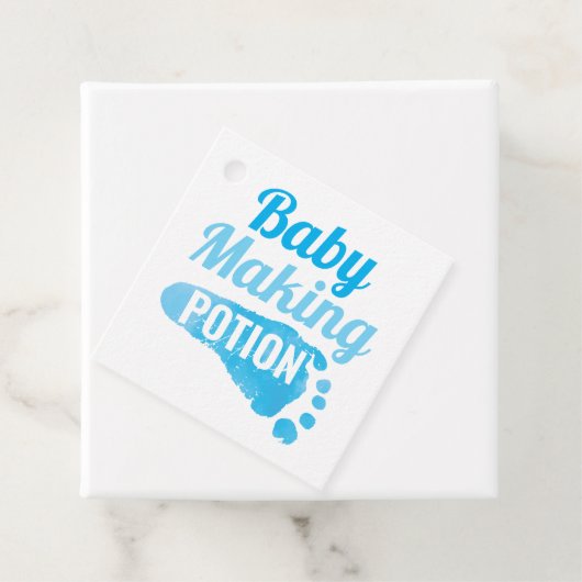 Baby Making Potion Blue Footprint Dusche Vielen Da Geschenkanhänger (Beispiel)