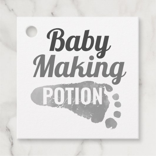 Baby Making Potion Gray Footprint Dusche Vielen Da Geschenkanhänger (Vorderseite)