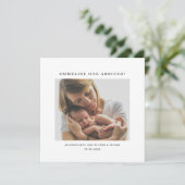 Baby Mama Foto Birth Ankündigung (Stehend Vorderseite)