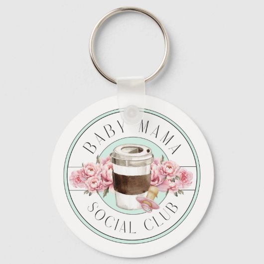 Baby Mama Social Club Aqua Schlüsselanhänger (Vorderseite)