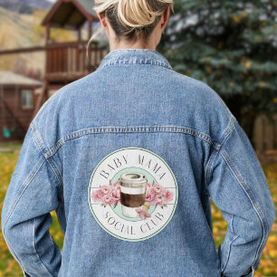 Baby Mama Social Club Aqua und Pink Jeansjacke