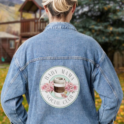 Baby Mama Social Club Aqua und Pink Jeansjacke