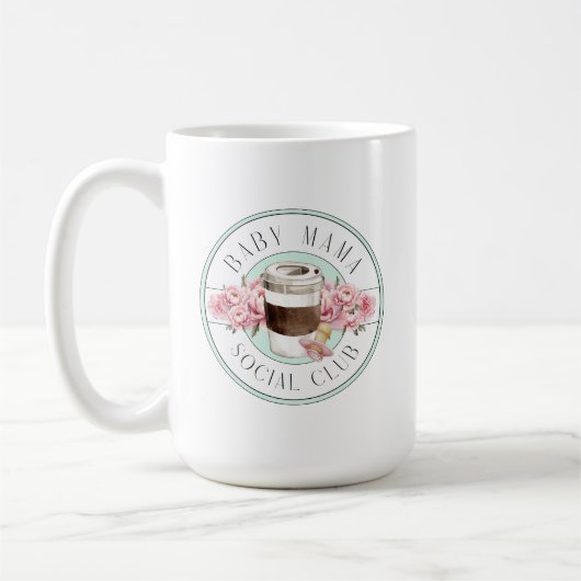 Baby Mama Social Club Aqua und Pink Kaffeetasse (Links)