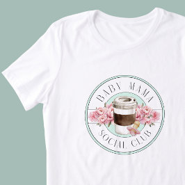 Baby Mama Social Club Aqua und Pink Tri-Blend Shirt