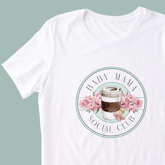 Baby Mama Social Club Aqua und Pink Tri-Blend Shirt
