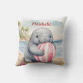 Baby Manatee Girls Personalisiert Kissen (Rückseite)