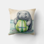 Baby Manatee Personalisiert neutral Kissen (Rückseite)