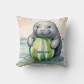 Baby Manatee Personalisiert neutral Kissen (Vorderseite)
