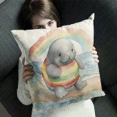 Baby Manatee Rainbow Kissen