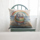 Baby Manatee Rainbow Kissen