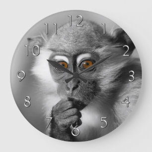 Baby Mangabey Monkey Große Wanduhr