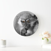 Baby Mangabey Monkey Große Wanduhr (Zuhause)