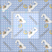 Baby, Mann & Blau Polka Dot Kinderzimmer Stoff (Kachel)