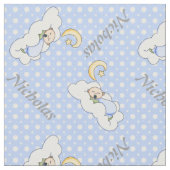 Baby, Mann & Blau Polka Dot Kinderzimmer Stoff (Nahaufnahme)