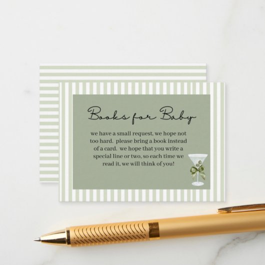 Baby Martini 'tini-one' Books for Baby Begleitkarte (Vorderseite/Rückseite Beispiel)