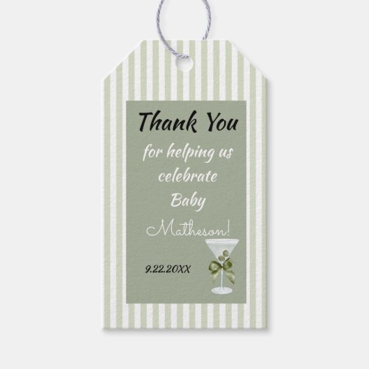 Baby Martini 'tini-one'  Geschenkanhänger (Vorderseite)