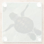 Baby-Meeresschildkröte, die heraus zum Meer Glasuntersetzer (Rückseite)