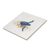 Baby-Meeresschildkröte, die vom Sand auftaucht Fliese (Seite)