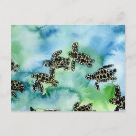 Baby-Meeresschildkrötereptiltiertiermalerei Postkarte