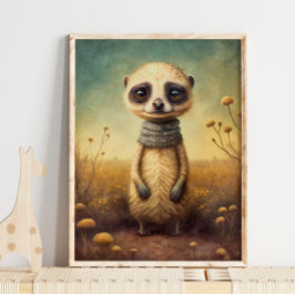 Baby Meerkat African Niedlich | Meerkat Wall Print Poster