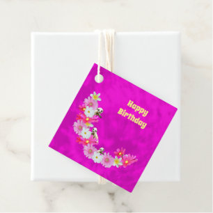 Baby Meerkat und Blume, Geburtstagsgeschenke Tags Geschenkanhänger