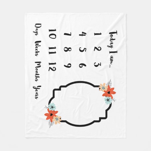 Baby-Meilenstein-Decke Fleecedecke (Vorderseite)