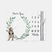 Baby-Meilenstein-Decken-Bärn-Kranz-und Fleecedecke (Vorderseite (Horizontal))