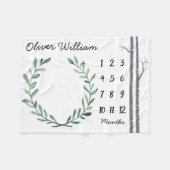 Baby-Meilenstein-Decken-Birken-Bäume und Kranz Fleecedecke (Vorderseite (Horizontal))