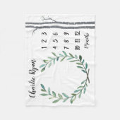 Baby-Meilenstein-Decken-Kranz-und Birken-Bäume Fleecedecke (Vorderseite)