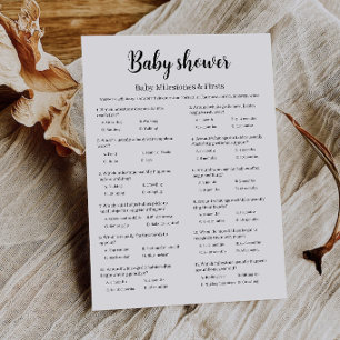 Baby-Meilensteine und erste Babyshower-Spiel, Einladung