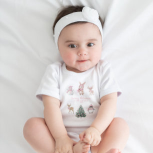 Baby Mein 1. Weihnachten Benutzerdefiniert Woodlan Strampler