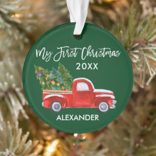 Baby Mein erstes Weihnachten Vintage-Rotlastwagen  Ornament
