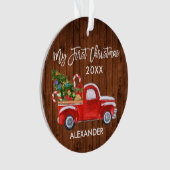 Baby Mein erstes Weihnachtswald Candy Canes Red Tr Ornament (Vorderseite)