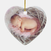 Baby Memorial Dark Pink Volles Foto Keramik Ornament (Hinten)