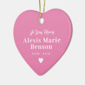 Baby Memorial Dark Pink Volles Foto Keramik Ornament (Links)