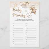 Baby Memory Baby Bear Babydusche (Vorderseite)