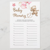 Baby Memory Teddy Bär Baby Dusche Spiel (Vorderseite)