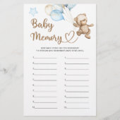 Baby Memory Teddy Bear Baby Dusche (Vorderseite)