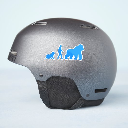 Baby, Mensch zu Gorilla Aufkleber (Helmseite)