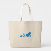 Baby, Mensch zu Gorilla Jumbo Stoffbeutel (Rückseite)