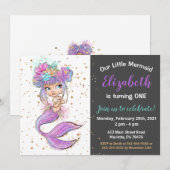 Baby Mermaid Birthday Einladung (Vorne/Hinten)
