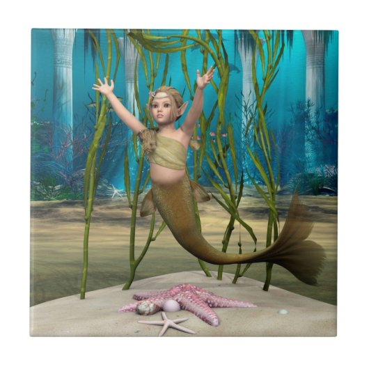 Baby Mermaid Fliese (Vorderseite)
