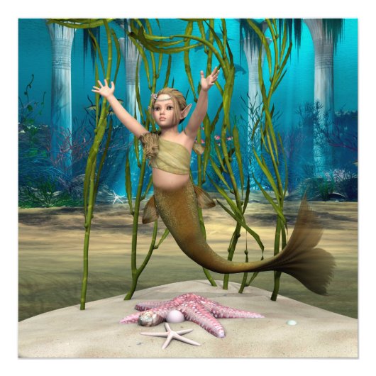 Baby Mermaid Fotodruck (Vorne)
