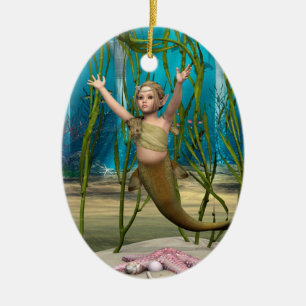 Baby Mermaid Keramikornament