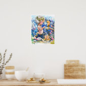 Baby Mermaid und eine Perlenschnur Poster (Küche)