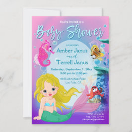 Baby Mermaid Unterwasser Fantasy Baby Dusche Einladung