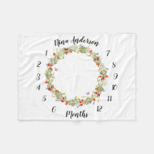 baby mijlpaal deken met veldbloemen en vlindertjes